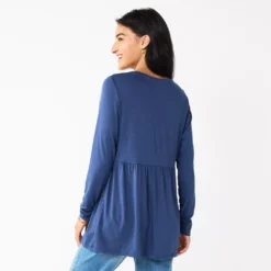 Maternity Sonoma Goods For Life® Long Sleeve Empire Waist Top -Outlet Clothiza Store 5635424 ALT