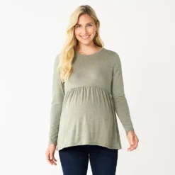 Maternity Sonoma Goods For Life® Long Sleeve Empire Waist Top -Outlet Clothiza Store 5635424 Green