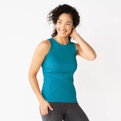 Women's Sonoma Goods For Life® Slim Fit High Neck Rib Tank -Outlet Clothiza Store 5651280 Dark Teal