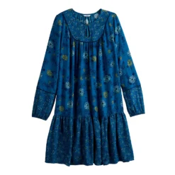 Women's Sonoma Goods For Life® Printed Long Sleeve Dress -Outlet Clothiza Store 5657674 ALT5