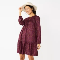 Women's Sonoma Goods For Life® Printed Long Sleeve Dress