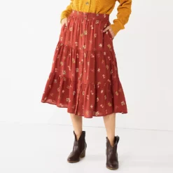 Petite Sonoma Goods For Life® Wrap Ruffle Maxi Skirt -Outlet Clothiza Store 5659150 Mauve Floral