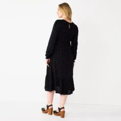 Maternity Sonoma Goods For Life® Smocked Bodice Midi Dress -Outlet Clothiza Store 5662002 ALT