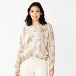 Women's Sonoma Goods For Life® Everyday Crewneck Sweatshirt -Outlet Clothiza Store 5664640 Cream Tie Dye