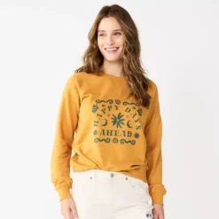 Women's Sonoma Goods For Life® Everyday Crewneck Sweatshirt -Outlet Clothiza Store 5664640 Gold Happy Days