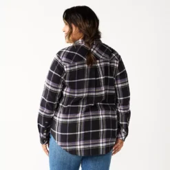 Plus Size Sonoma Goods For Life® Everyday Flannel Shirt -Outlet Clothiza Store 5664645 ALT