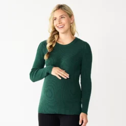 Maternity Sonoma Goods For Life® Fitted Puff Sleeve Sweater -Outlet Clothiza Store 5666269 Green