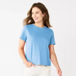 Women's Sonoma Goods For Life® Relaxed Short Sleeve Tee -Outlet Clothiza Store 5670159 Light Blue
