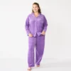 Plus Size Sonoma Goods For Life® Velour Pajama Shirt & Pajama Pants Sleep Set
