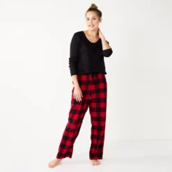 Women's Sonoma Goods For Life® Flannel Pajama Pants & Pajama Top Sleep Set -Outlet Clothiza Store 5677709 Red Buffalo