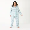 Plus Size Sonoma Goods For Life® Flannel Pajama Shirt & Pajama Pants Sleep Set