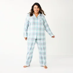 Plus Size Sonoma Goods For Life® Flannel Pajama Shirt & Pajama Pants Sleep Set