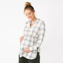 Maternity Sonoma Goods For Life® Belted Empire-Waist Tunic Shirt