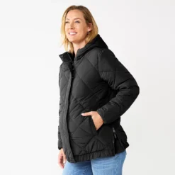 Maternity Sonoma Goods For Life® Side Zip Puffer Jacket -Outlet Clothiza Store 5685591 Black