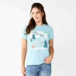 Women's Sonoma Goods For Life® Short Sleeve Christmas Graphic Tee -Outlet Clothiza Store 5686036 Blue Snow