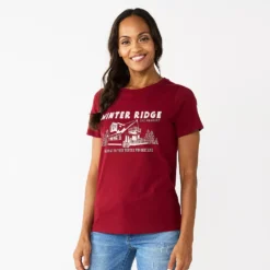Women's Sonoma Goods For Life® Short Sleeve Christmas Graphic Tee -Outlet Clothiza Store 5686036 Winter Ridge