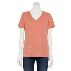 Women's Tall Sonoma Goods For Life® Everyday V-Neck Tee -Outlet Clothiza Store 5686285 Coral Heart