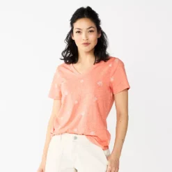 Women's Tall Sonoma Goods For Life® Everyday V-Neck Tee -Outlet Clothiza Store 5686285 Coral Mini Floral