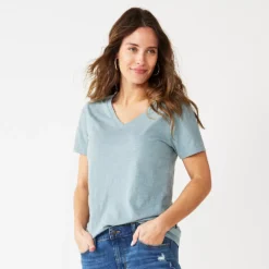 Women's Tall Sonoma Goods For Life® Everyday V-Neck Tee -Outlet Clothiza Store 5686285 Gray Blue