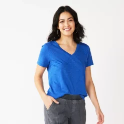 Women's Tall Sonoma Goods For Life® Everyday V-Neck Tee -Outlet Clothiza Store 5686285 Indigo