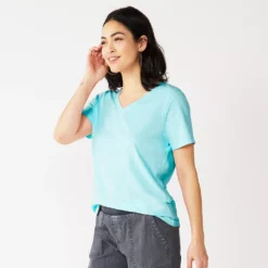 Women's Tall Sonoma Goods For Life® Everyday V-Neck Tee -Outlet Clothiza Store 5686285 Light Blue