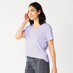 Women's Tall Sonoma Goods For Life® Everyday V-Neck Tee -Outlet Clothiza Store 5686285 Light Purple