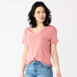 Women's Tall Sonoma Goods For Life® Everyday V-Neck Tee -Outlet Clothiza Store 5686285 Mauve
