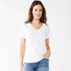 Women's Tall Sonoma Goods For Life® Everyday V-Neck Tee -Outlet Clothiza Store 5686285 White