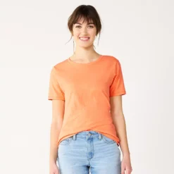 Women's Tall Sonoma Goods For Life® Essential Crewneck Tee -Outlet Clothiza Store 5686288 Apricot Orange