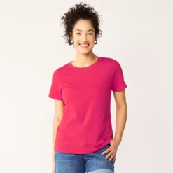 Women's Tall Sonoma Goods For Life® Essential Crewneck Tee -Outlet Clothiza Store 5686288 Berry Pink