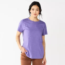 Women's Tall Sonoma Goods For Life® Essential Crewneck Tee -Outlet Clothiza Store 5686288 Grape Purple