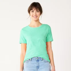 Women's Tall Sonoma Goods For Life® Essential Crewneck Tee -Outlet Clothiza Store 5686288 Mint Green Blue