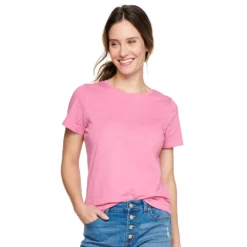 Women's Tall Sonoma Goods For Life® Essential Crewneck Tee -Outlet Clothiza Store 5686288 Pink