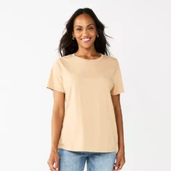 Women's Tall Sonoma Goods For Life® Essential Crewneck Tee -Outlet Clothiza Store 5686288 Tan
