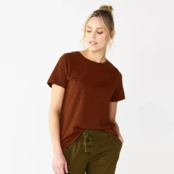 Women's Tall Sonoma Goods For Life® Essential Crewneck Tee -Outlet Clothiza Store 5686288 Wine