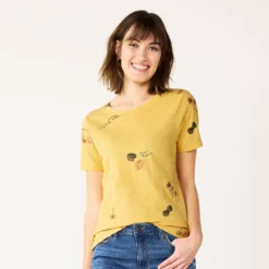 Women's Tall Sonoma Goods For Life® Essential Crewneck Tee -Outlet Clothiza Store 5686288 Yellow Beach Scene