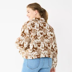 Plus Size Sonoma Goods For Life® Cropped Shacket -Outlet Clothiza Store 5686820 ALT