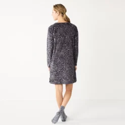 Women's Sonoma Goods For Life® 2-pc. Long Sleeve Crewneck Sleepshirt & Socks Set -Outlet Clothiza Store 5690614 ALT