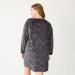 Plus Size Sonoma Goods For Life® 2-pc. Long Sleeve Crewneck Sleepshirt & Socks Set -Outlet Clothiza Store 5690616 ALT