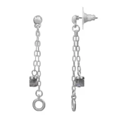 Sonoma Goods For Life® Silver Tone Nickel Free Semi-Precious Chain Drop Earrings