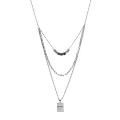 Sonoma Goods For Life® Silver Tone Nickel Free Semi-Precious Hammered Multi-Row Necklace