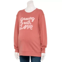 Maternity Sonoma Goods For Life® Drop Shoulder Fleece Graphic Sweatshirt -Outlet Clothiza Store 5693441 Pink Love Graphic