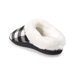 Women's Sonoma Goods For Life® Faux Fur Buffalo Plaid Clog Slippers -Outlet Clothiza Store 5697310 ALT2