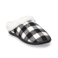 Women's Sonoma Goods For Life® Faux Fur Buffalo Plaid Clog Slippers