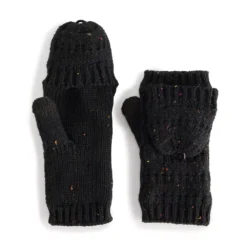 Women's Sonoma Goods For Life® Ladder Stitch Flip Top Mittens -Outlet Clothiza Store 5731174 Black Nep