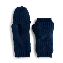 Women's Sonoma Goods For Life® Ladder Stitch Flip Top Mittens -Outlet Clothiza Store 5731174 Navy