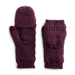 Women's Sonoma Goods For Life® Ladder Stitch Flip Top Mittens -Outlet Clothiza Store 5731174 Vibrant Berry
