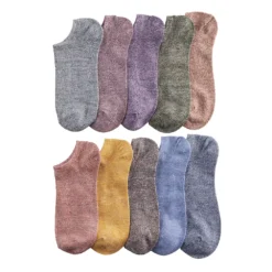 Sonoma Goods For Life® 10 Pack Check Pattern No Show Socks -Outlet Clothiza Store 5744058 Dark Marls