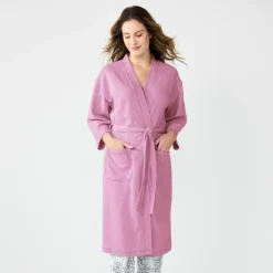 Women's Sonoma Goods For Life® Cloud Knit 3/4 Sleeve Robe -Outlet Clothiza Store 5780935 Lavender