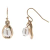 Sonoma Goods For Life® Pearl & Hammered Teardrop Earrings